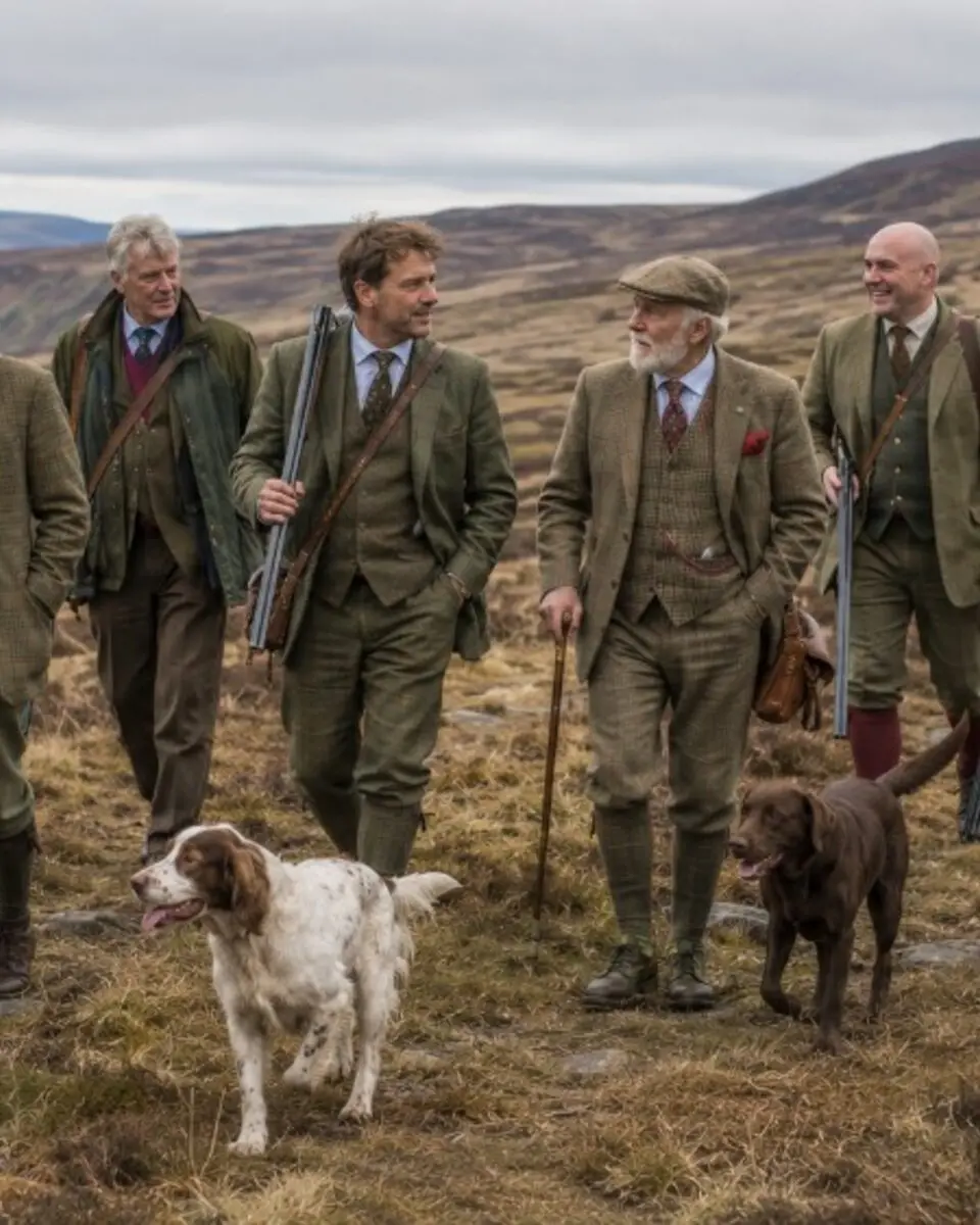 Shop online with McCloys Hunter with shotgun and dog in countryside at McCloys
