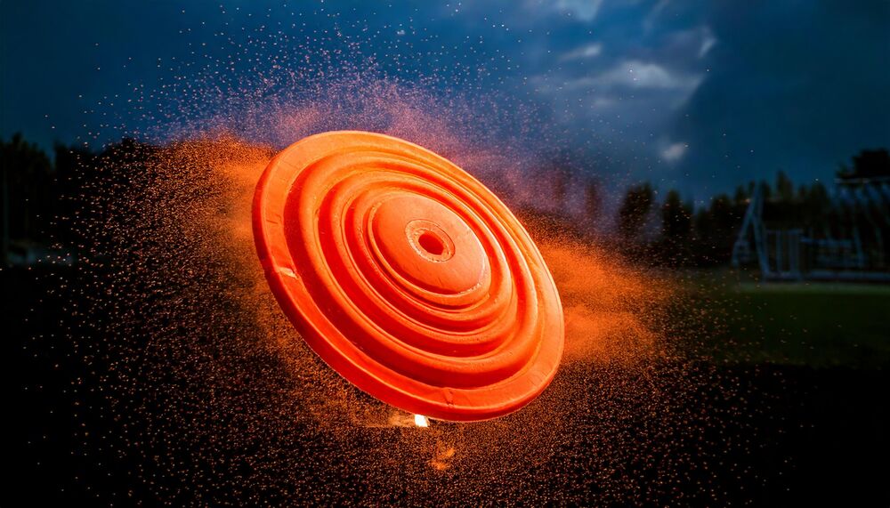 Clay pigeon in flight